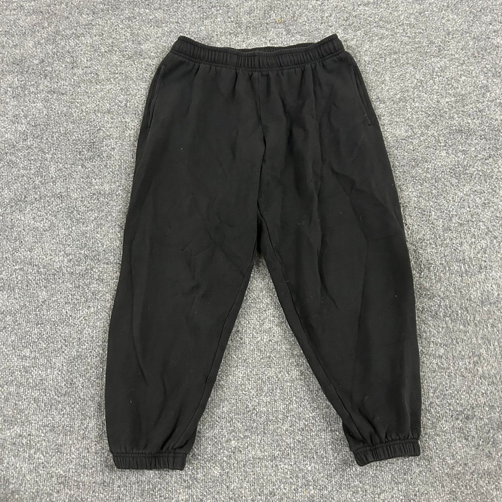 PINK Sweatpants Womens Size M Short Black Joggers Elastic Waist Fleece Pockets
